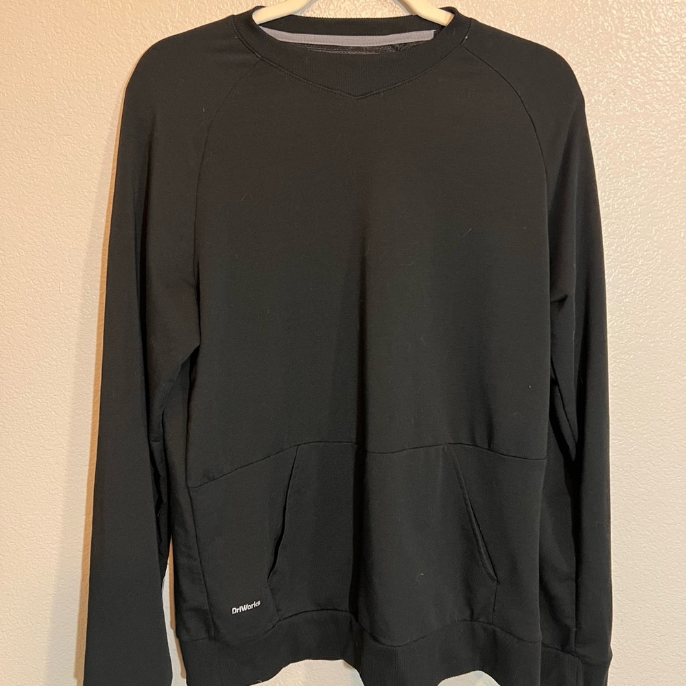 Athletic Works DriWorks Black Crewneck Sweatshirt | Men’s Small (Unisex Fit)